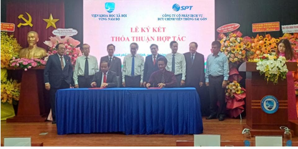 Lễ ký kết thỏa thuận hợp tác chiến lược giữa Viện khoa học xã hội vùng nam bộ và công ty SPT